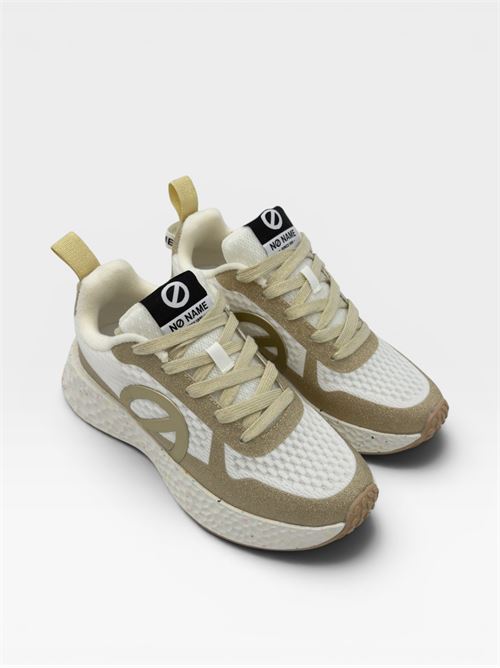 Sneakers in tessuto tecnico bianco e oro NO NAME | CARTER FLY PROTECTMESH/REC/GLITTEWHITE/LIGHT GOLD